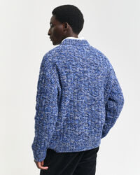 Maglia girocollo in misto lana testurizzata