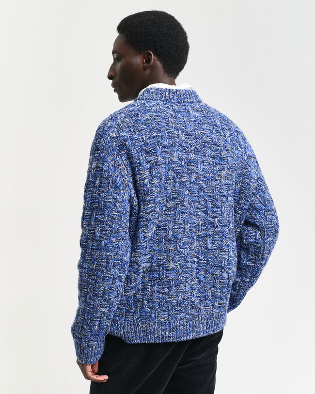 Maglia girocollo in misto lana testurizzata