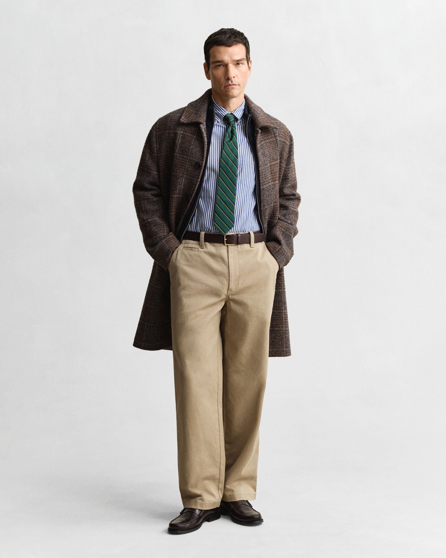 Camicia classica in popeline a righe regular fit