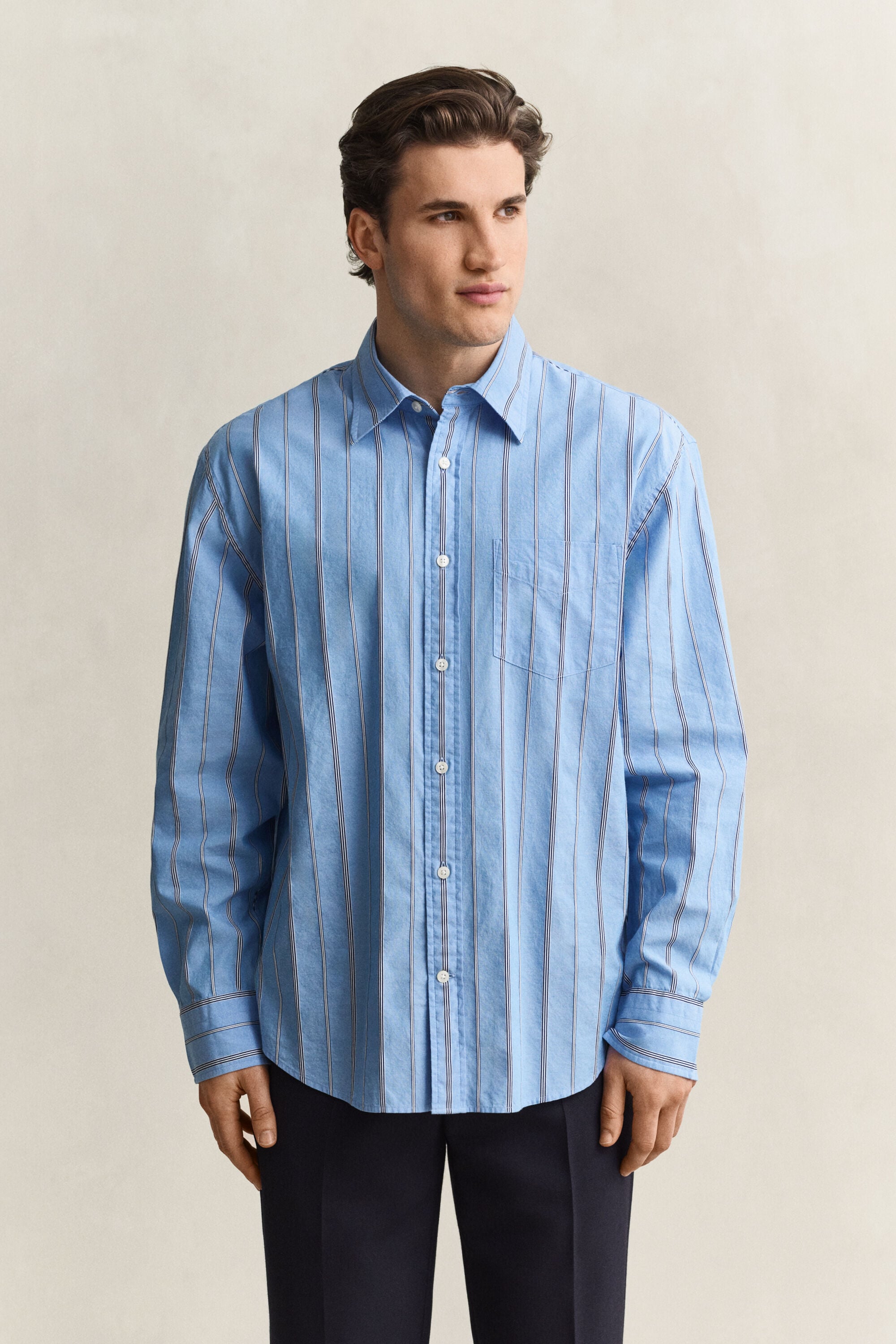 Camicia in tessuto a ratiera a righe relaxed fit
