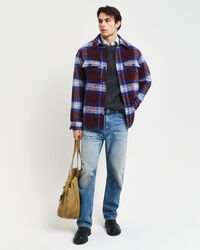 Camicia giacca a quadri in misto lana