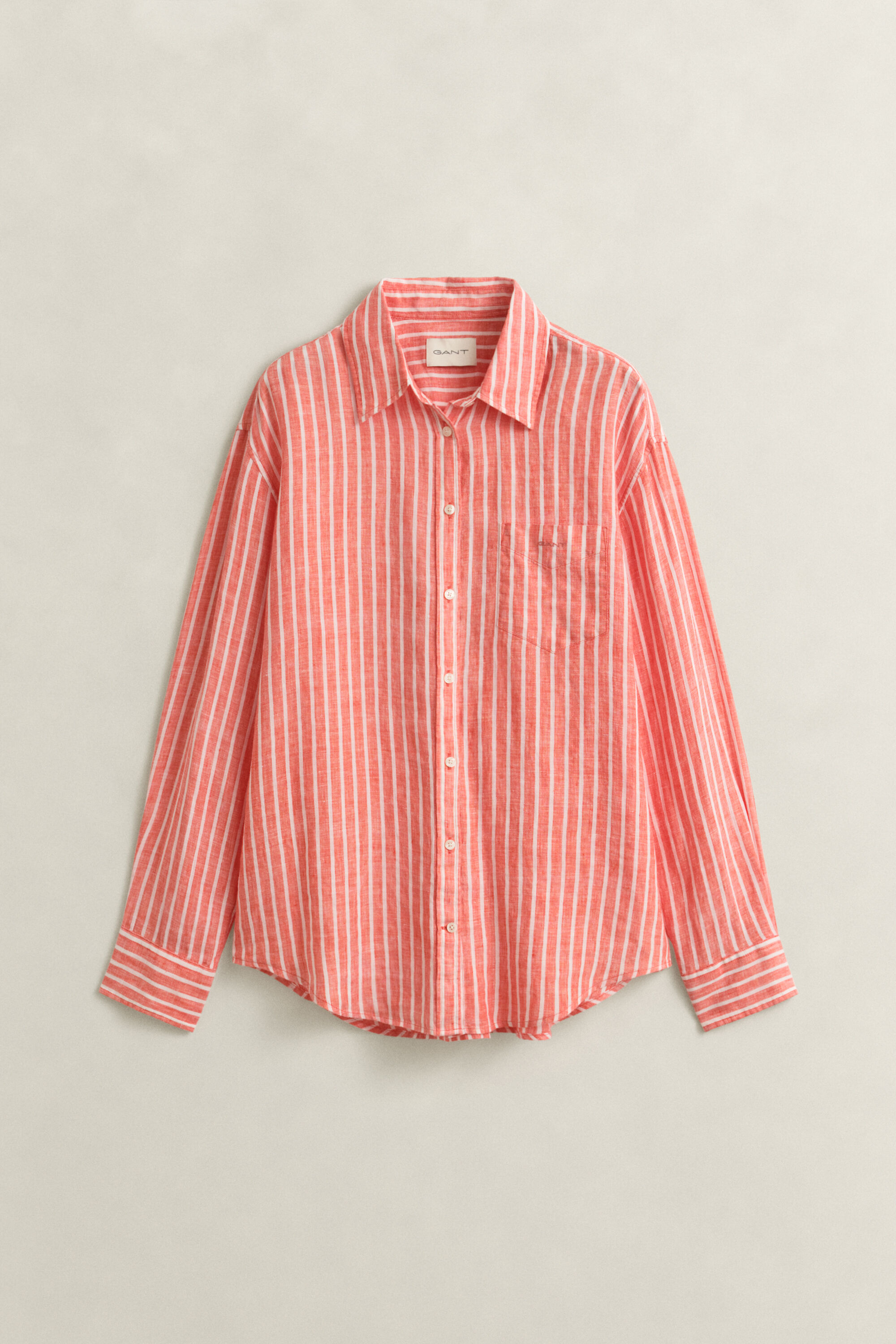 Camicia di lino a righe relaxed fit