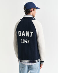 Cardigan con zip in cotone fiammato