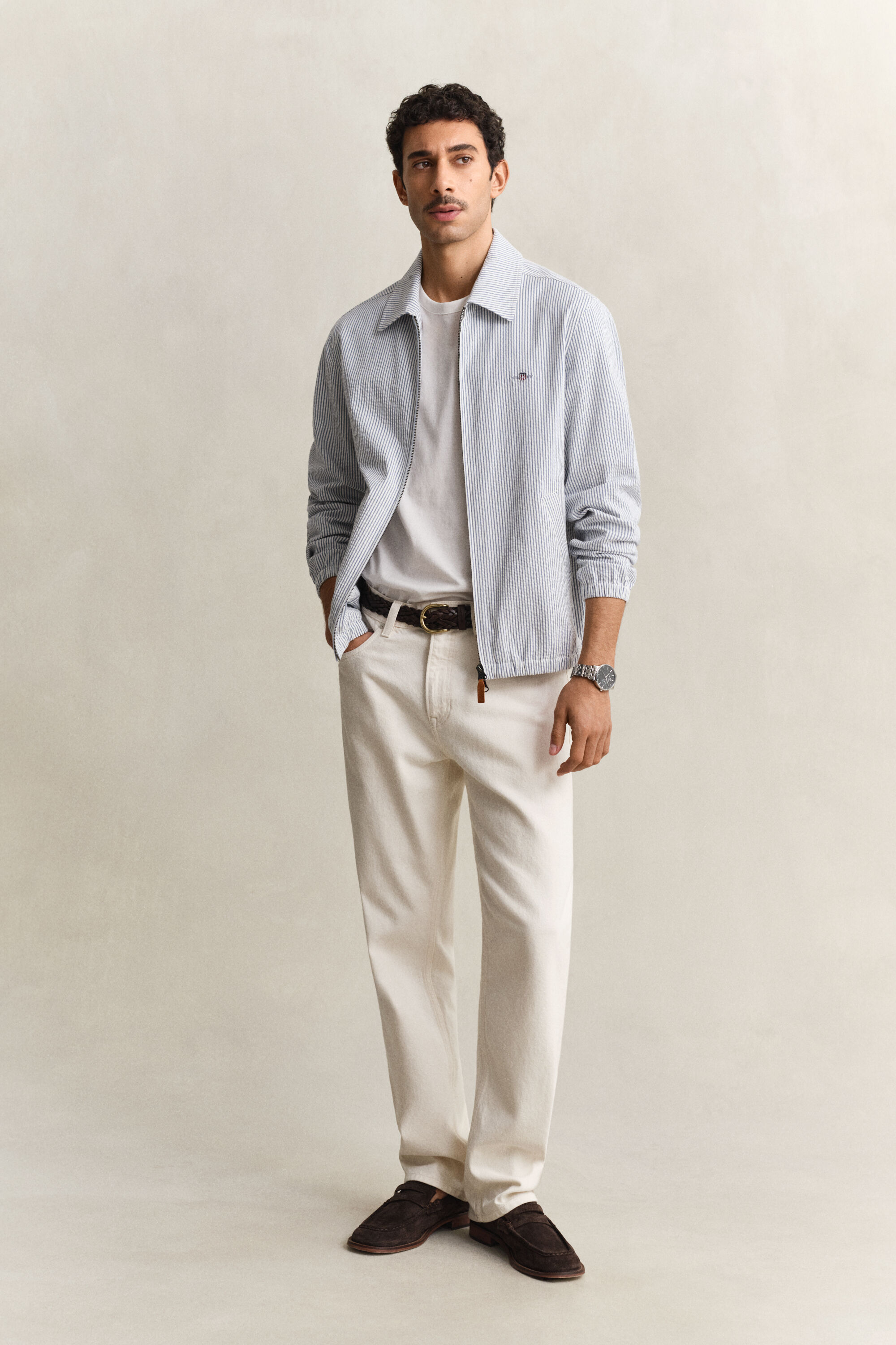 Giacca Windcheater in seersucker