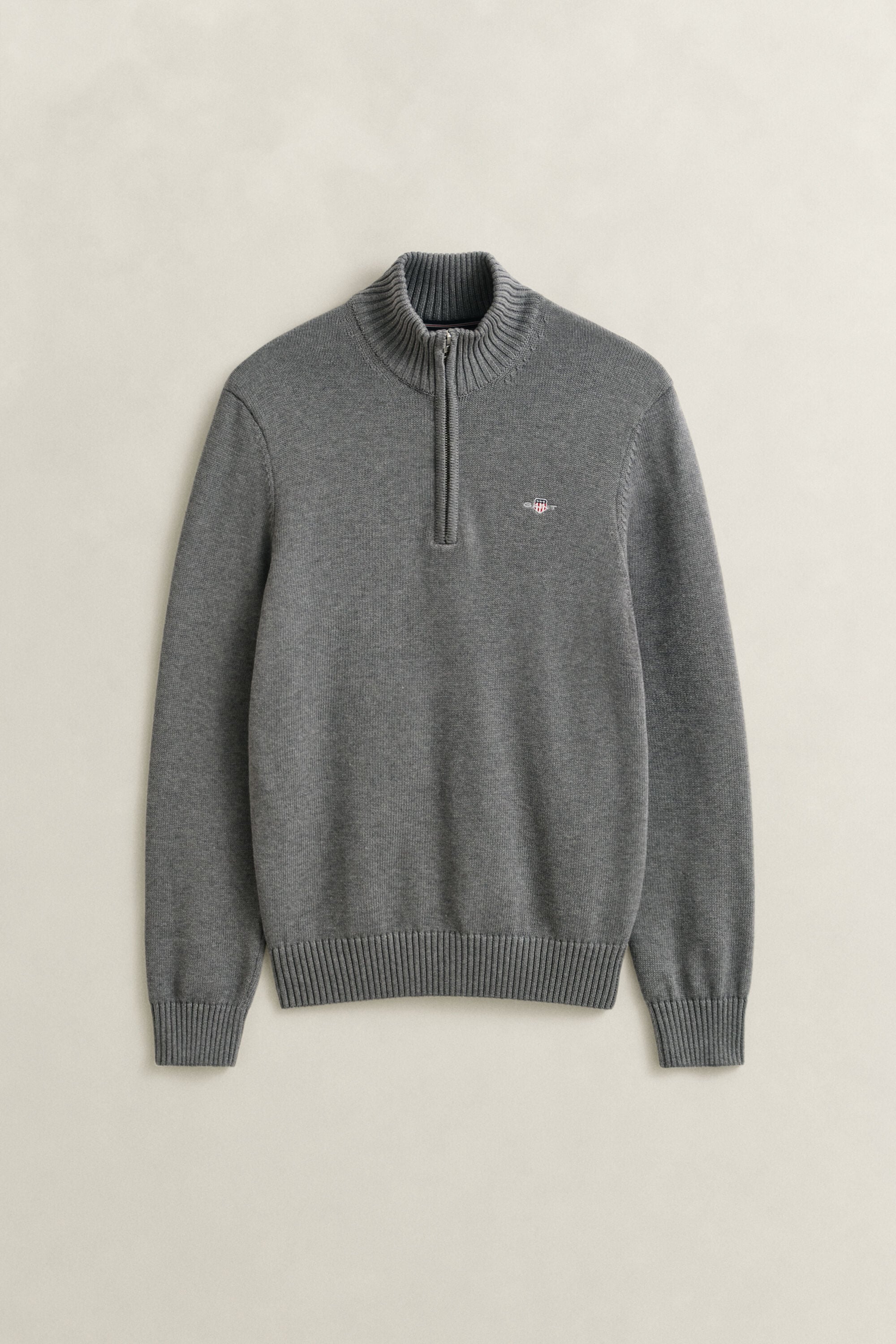 Maglia in cotone casual con zip corta