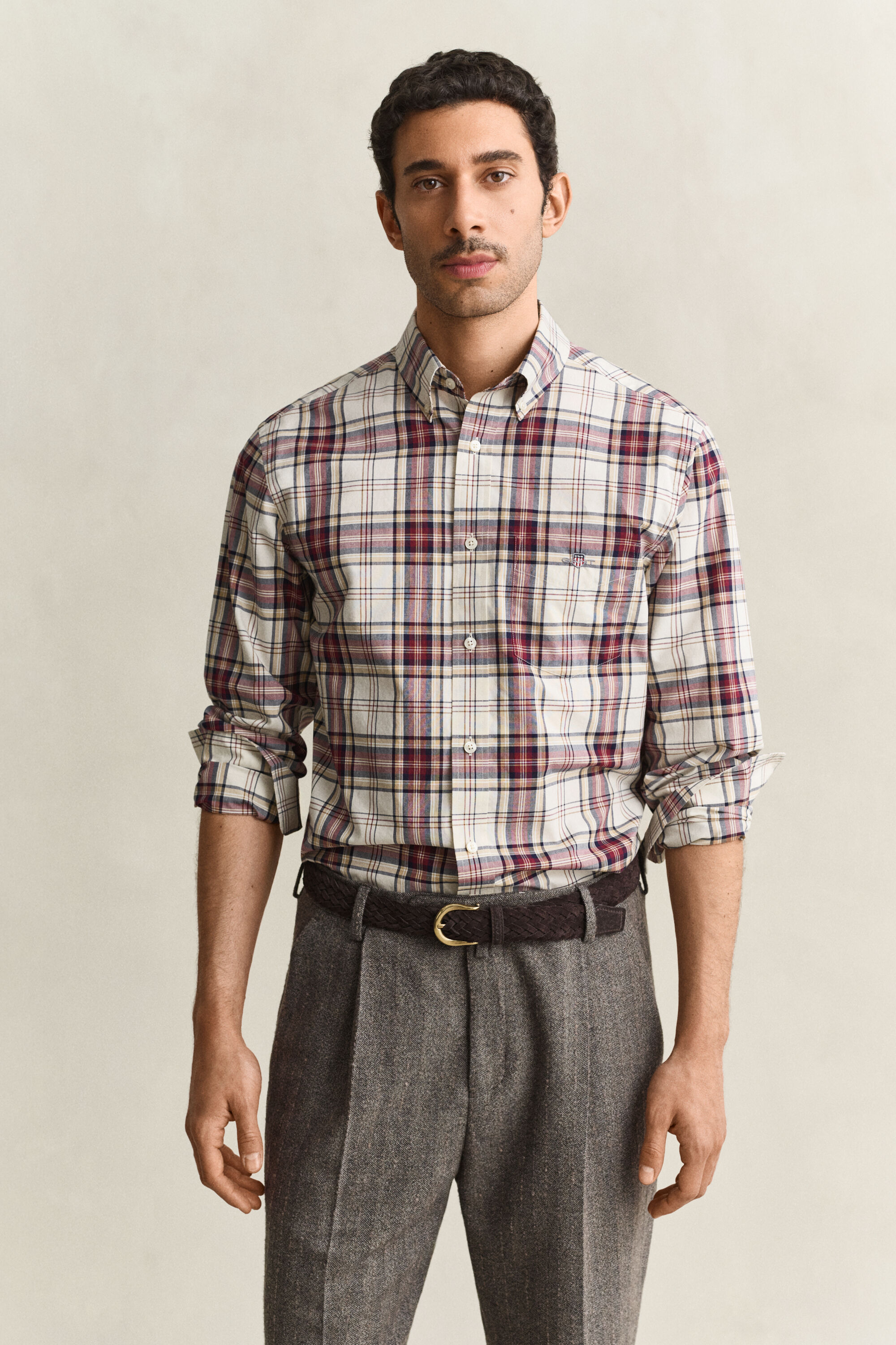 Camicia a quadri in popeline