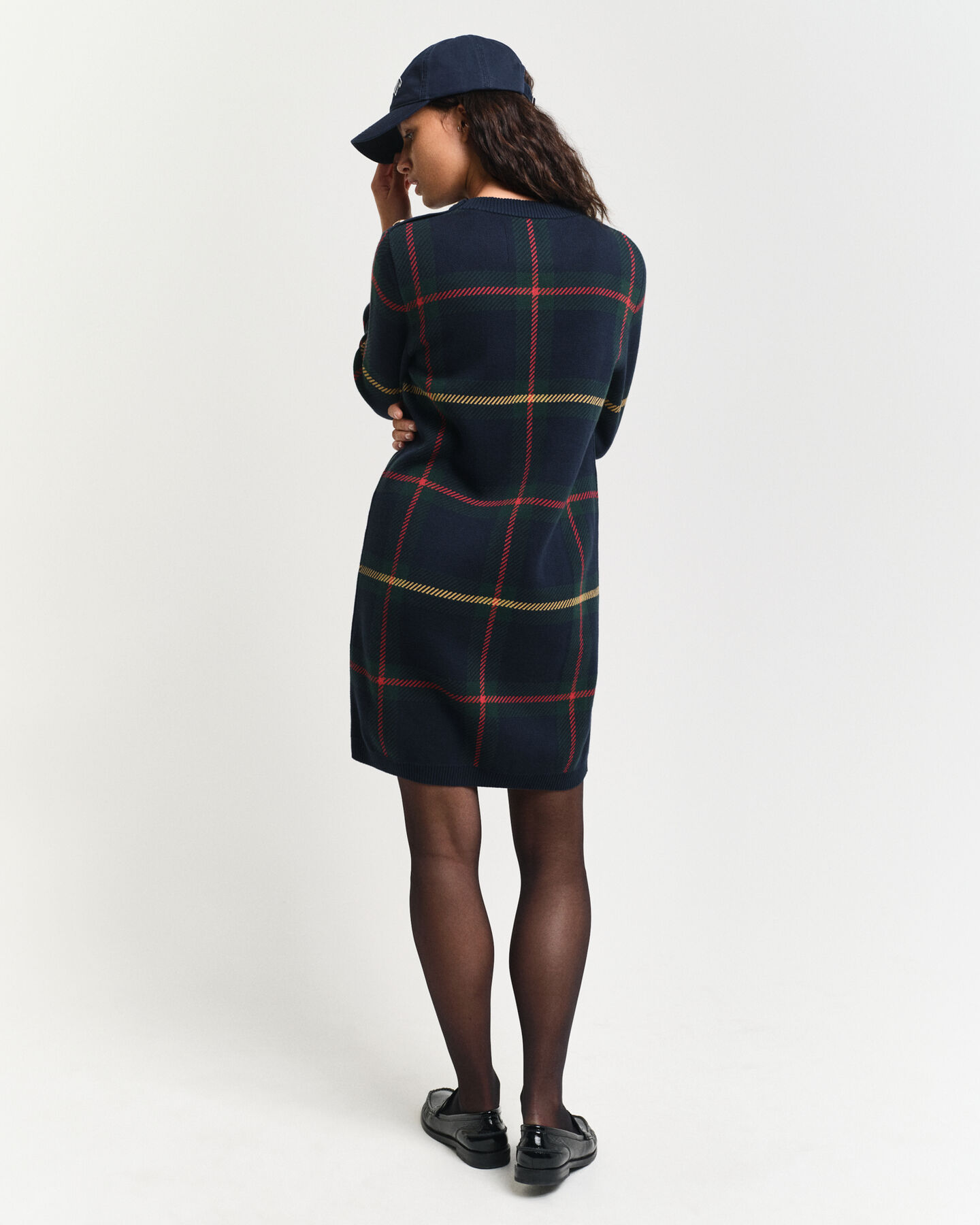 Abito girocollo a quadri