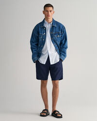 Pantaloncini con coulisse in lino relaxed fit