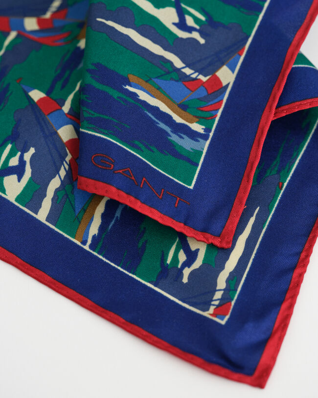 Fazzoletto da taschino in seta con stampa Sailing