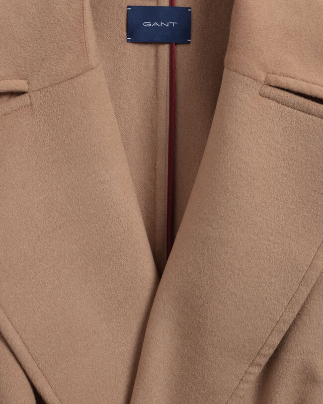 Cappotto con cintura in misto lana