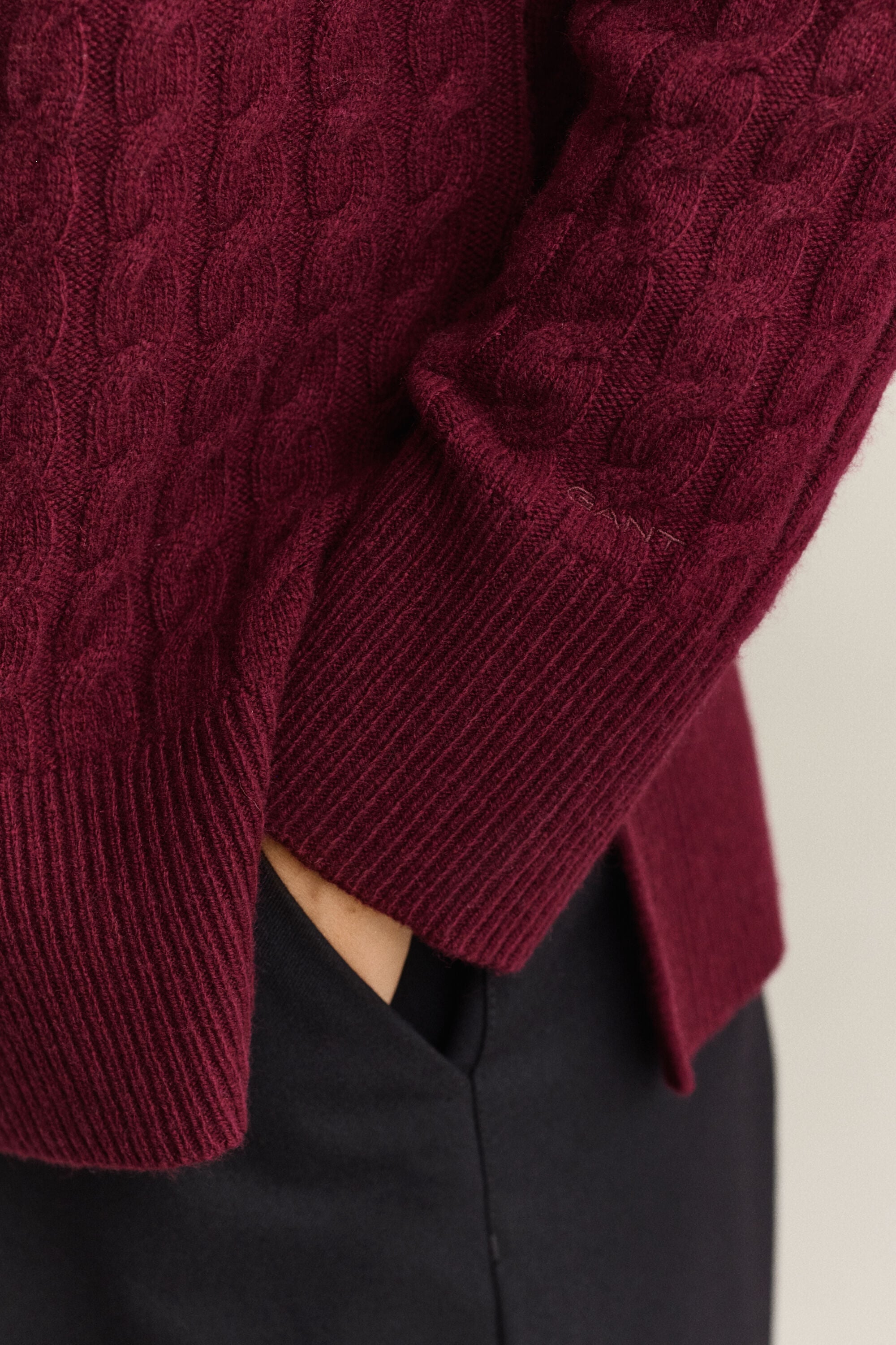 Maglia a trecce in cashmere e lana