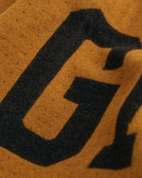 Poncho in lana con logo