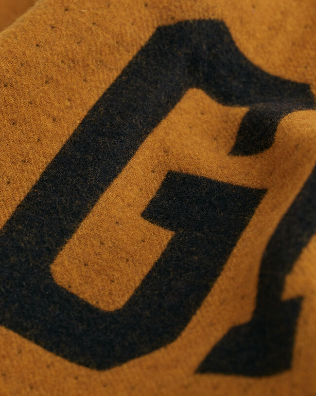 Poncho in lana con logo