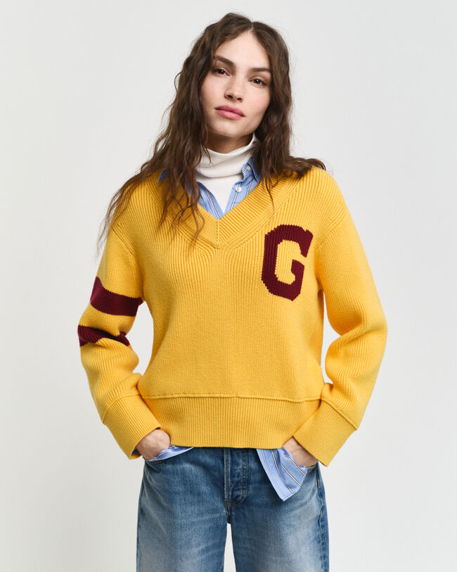 Maglia con scollo a V GANT Varsity