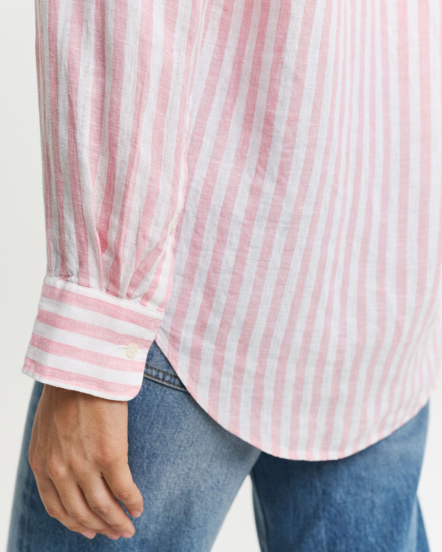 Camicia di lino a righe relaxed fit
