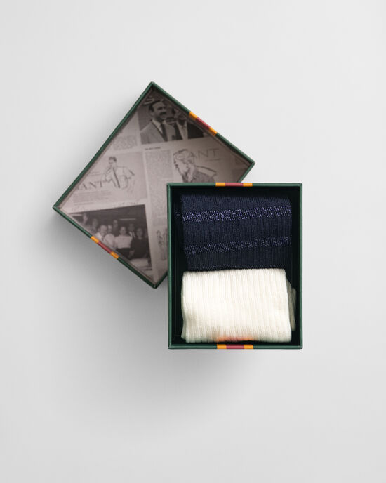 Confezione regalo Metallic da 2 paia di calzini a righe