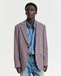 Blazer in misto cotone a quadri regular fit