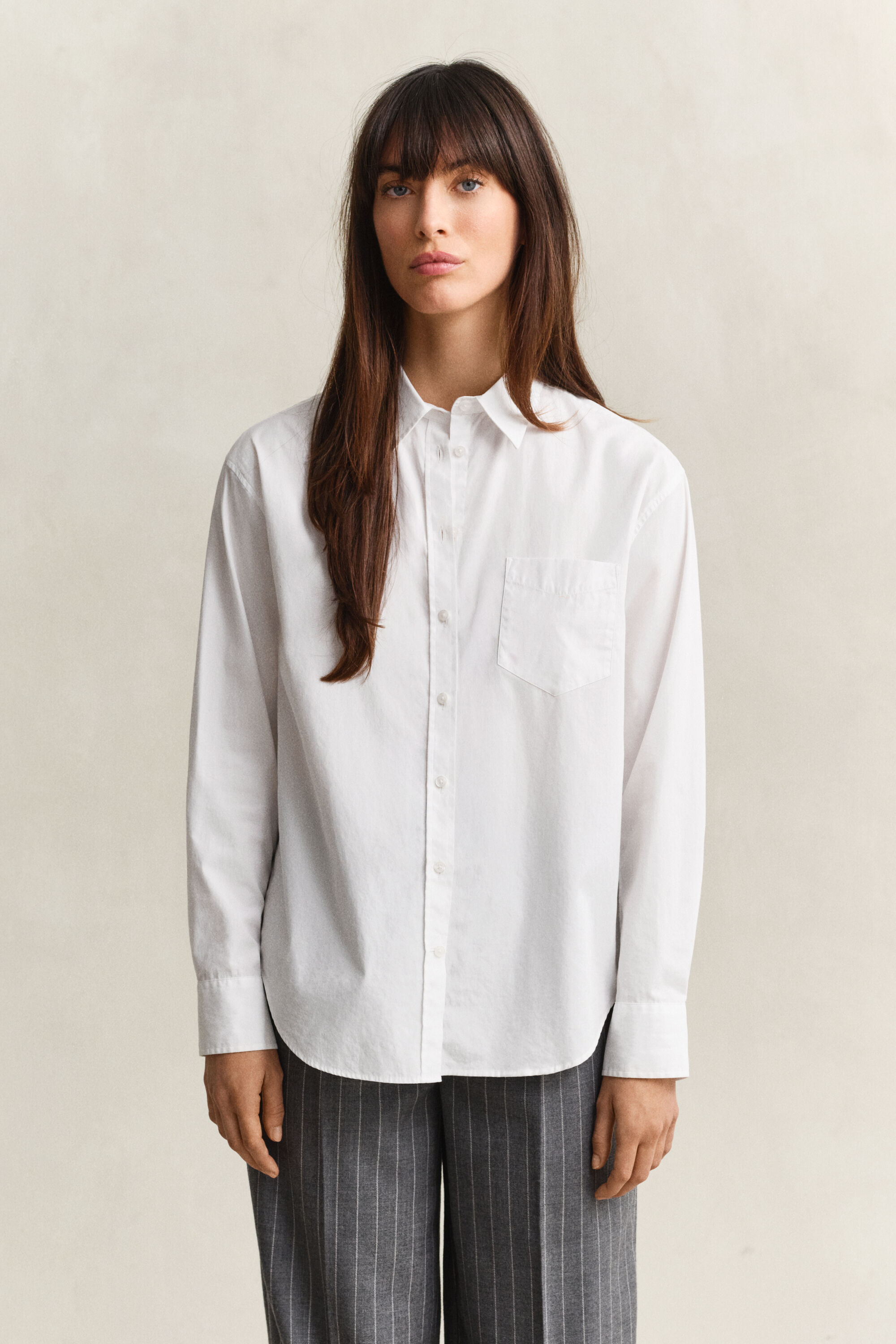 Camicia classica in popeline relaxed fit