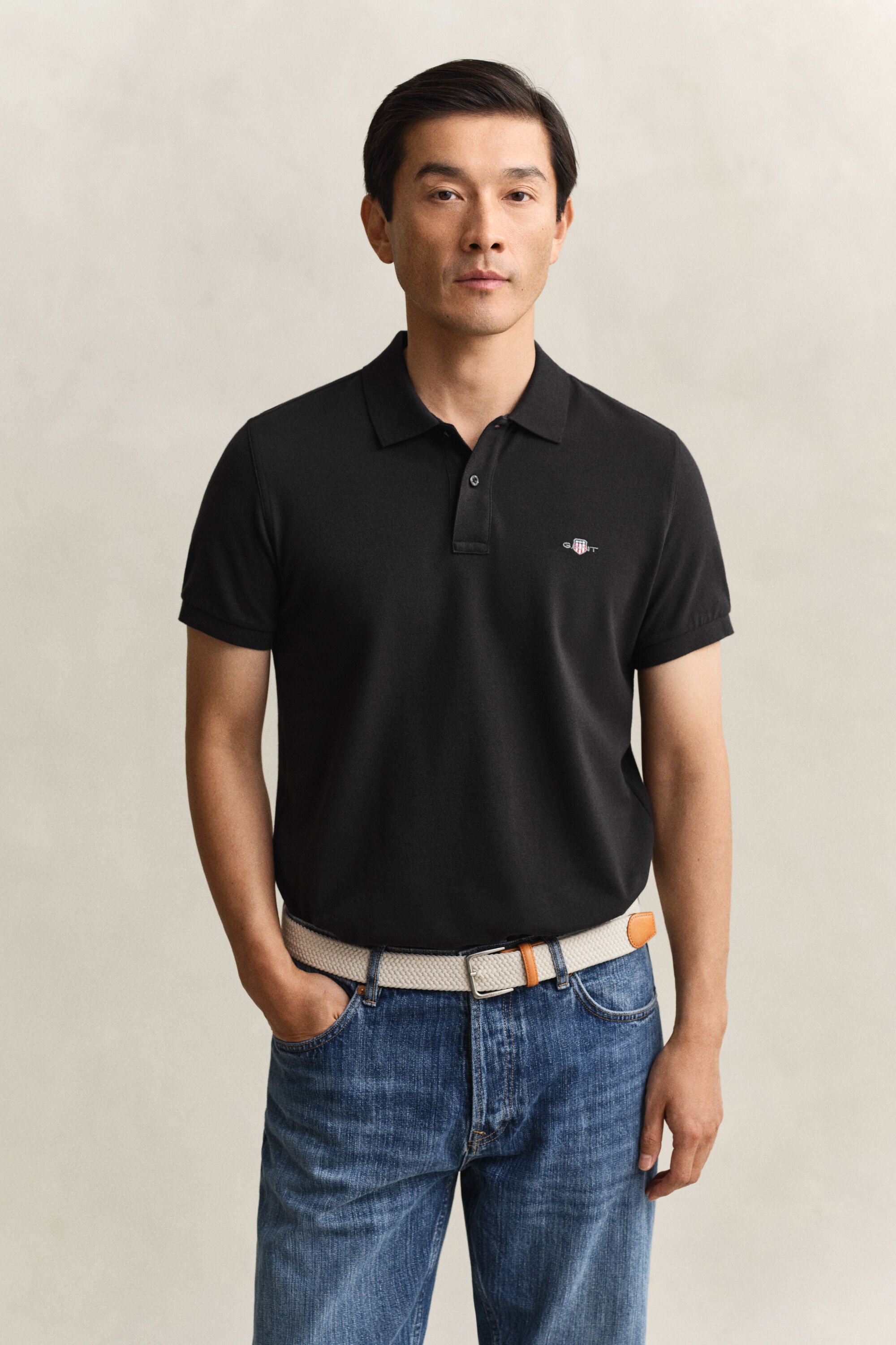 Polo Shield in piqué slim fit