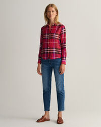 Camicia a quadri in misto cotone-seta regular fit