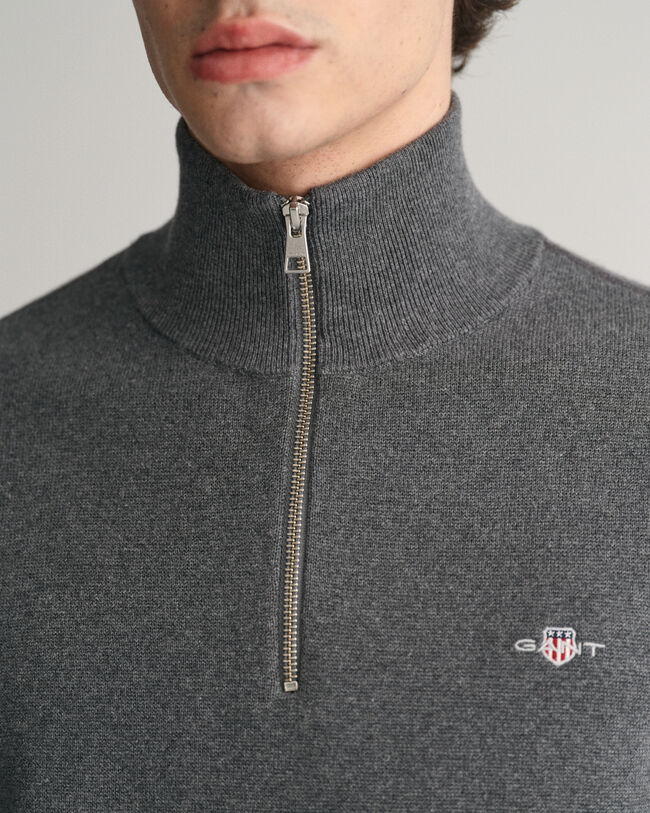 Maglia in cotone con zip corta Milano Knit