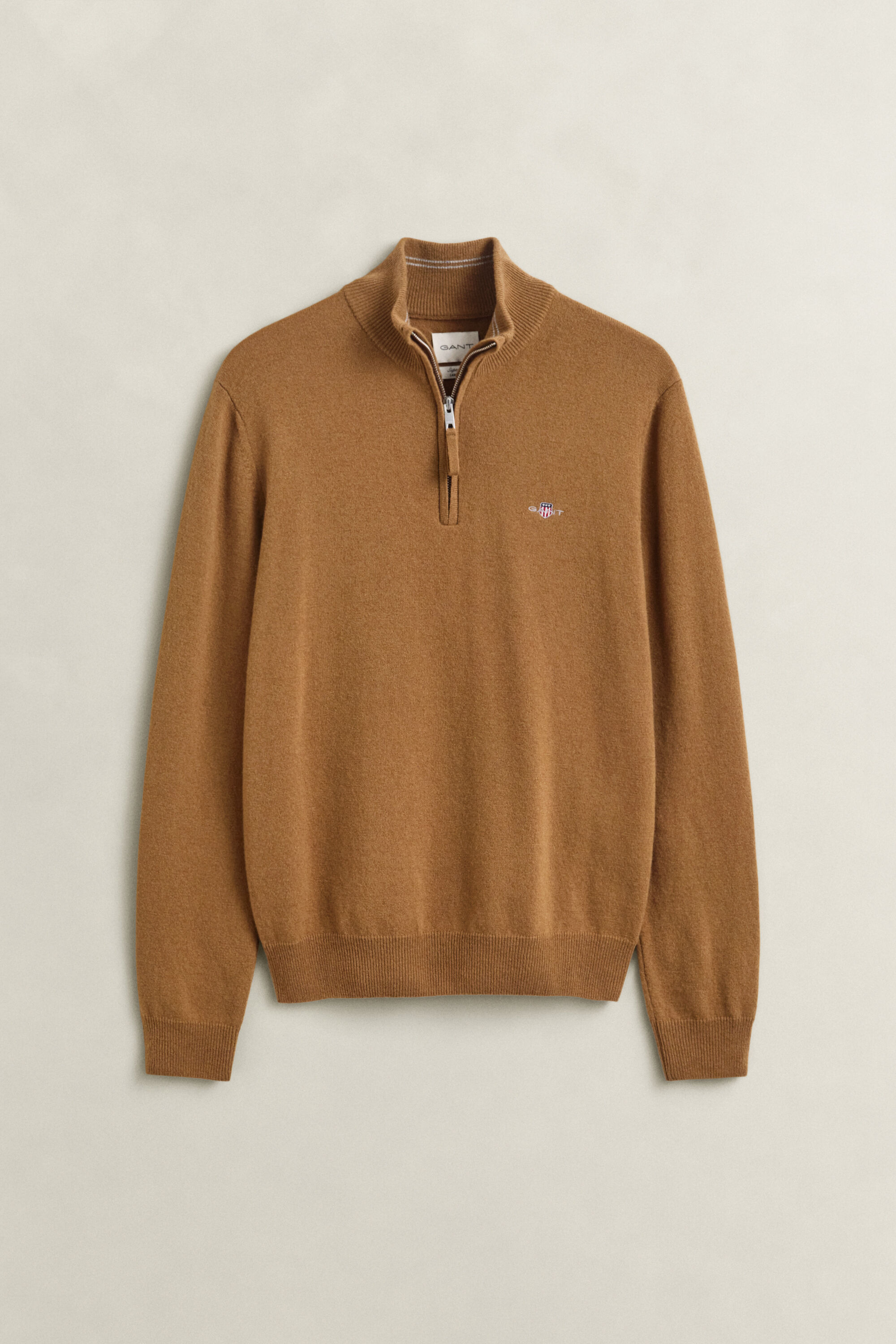 Maglia in lana d’agnello con zip corta