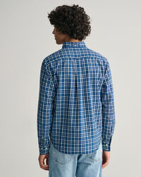 Camicia di lino a quadri madras Indigo regular fit