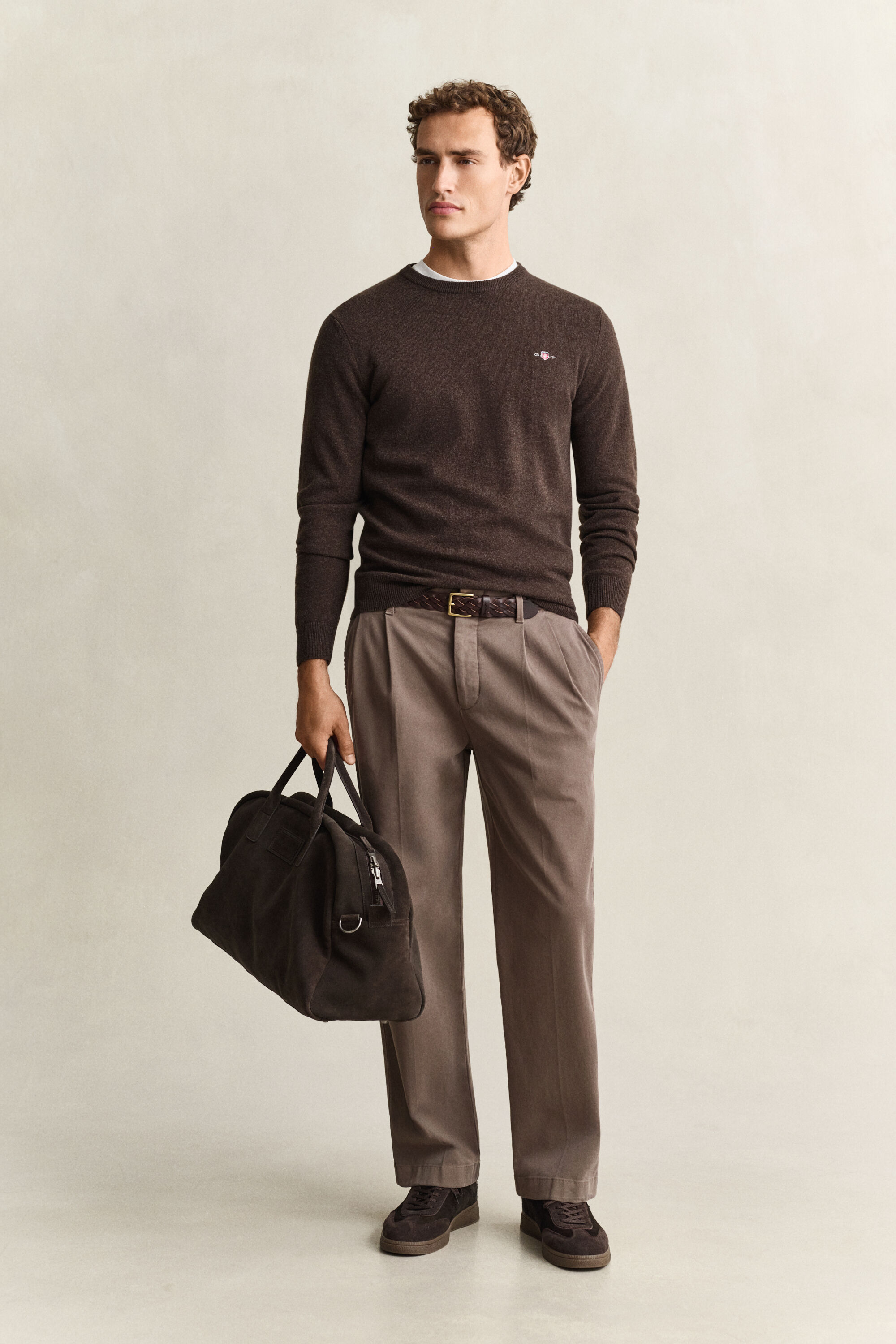 Pantaloni chino in morbido cotone spazzolato