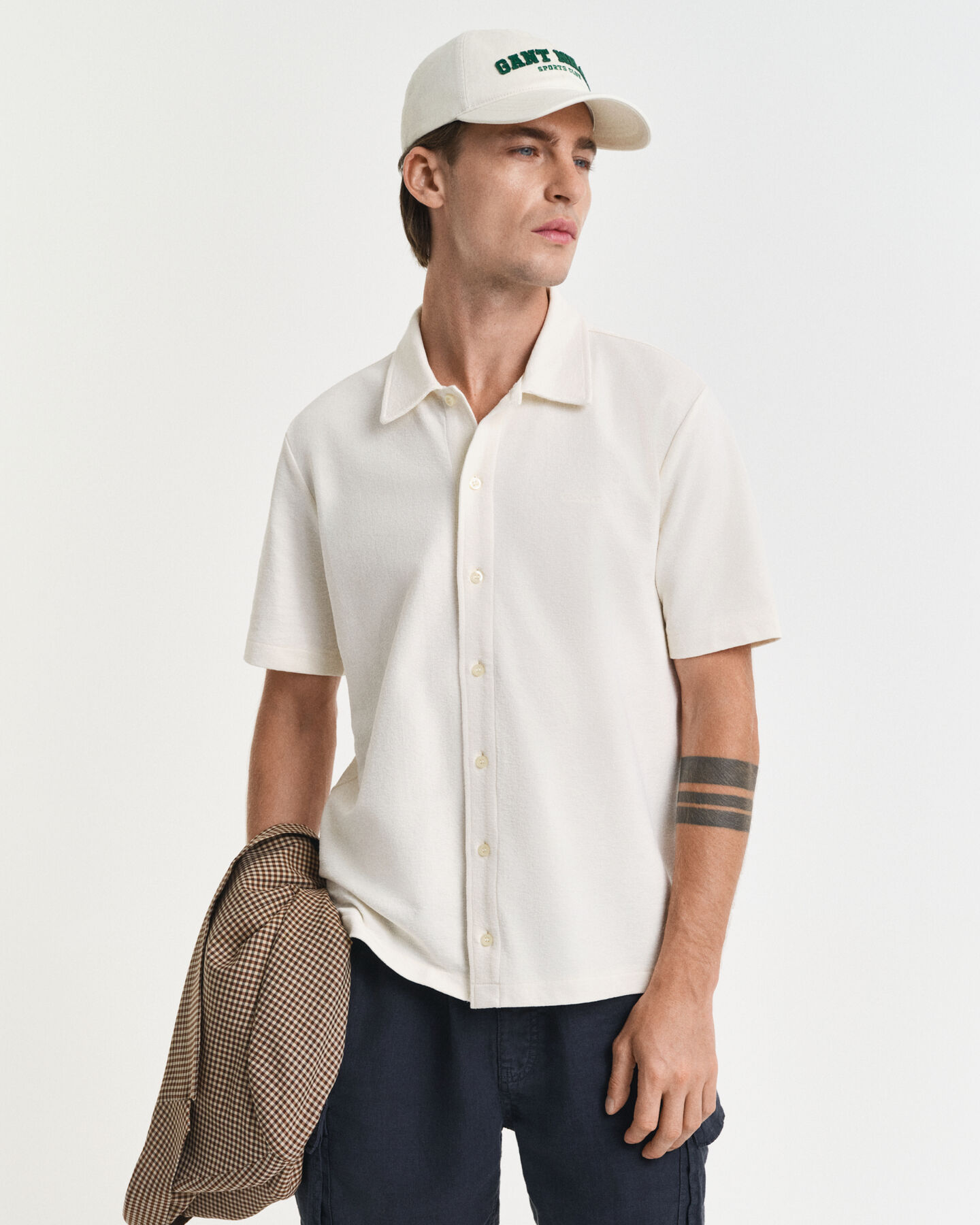 Camicia testurizzata a maniche corte