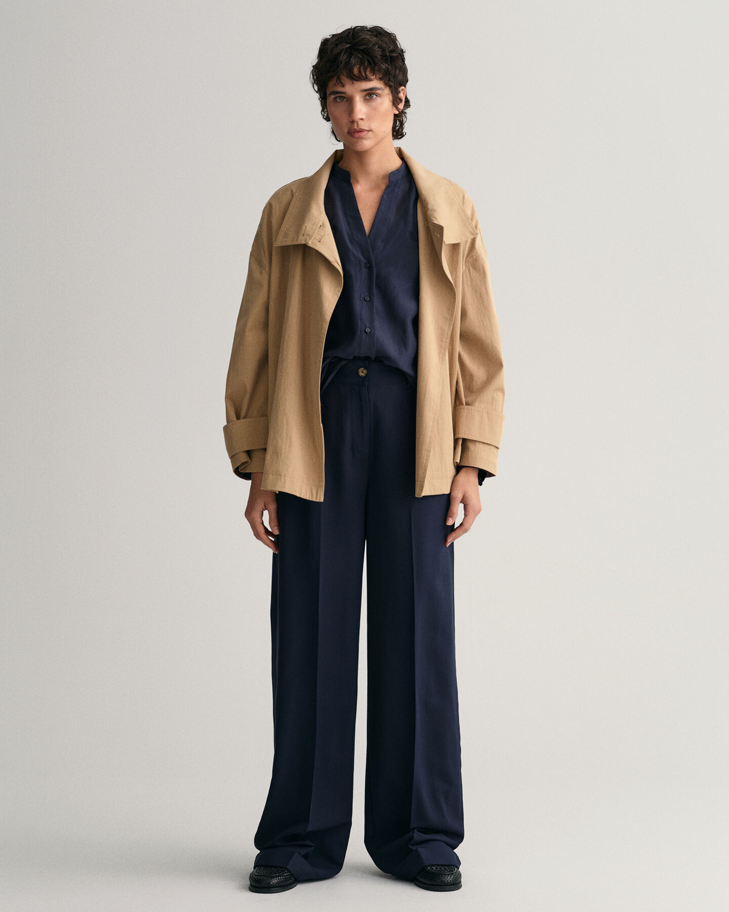 Blusa in misto cotone-seta relaxed fit