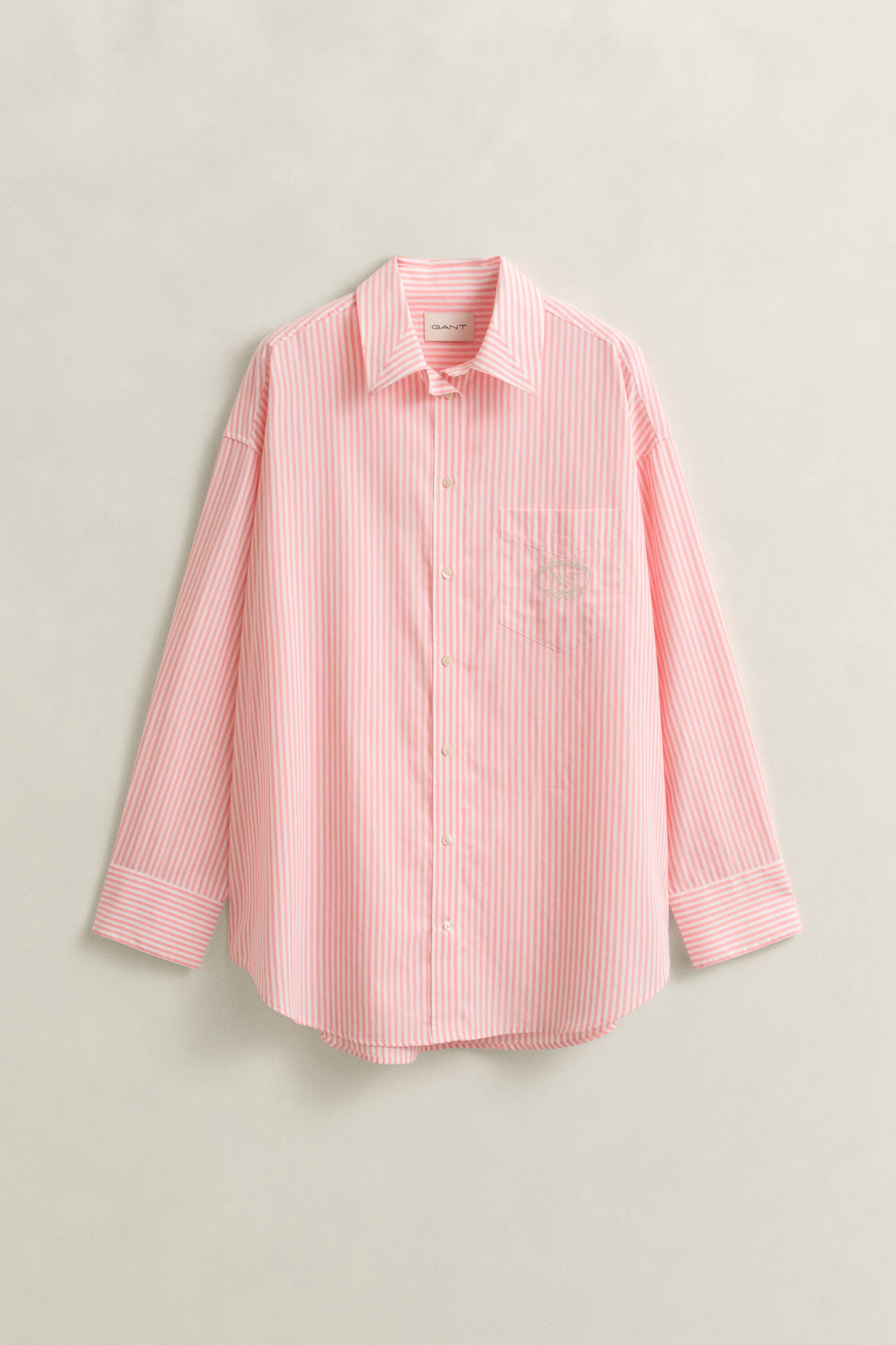 Camicia classica in popeline a righe oversize