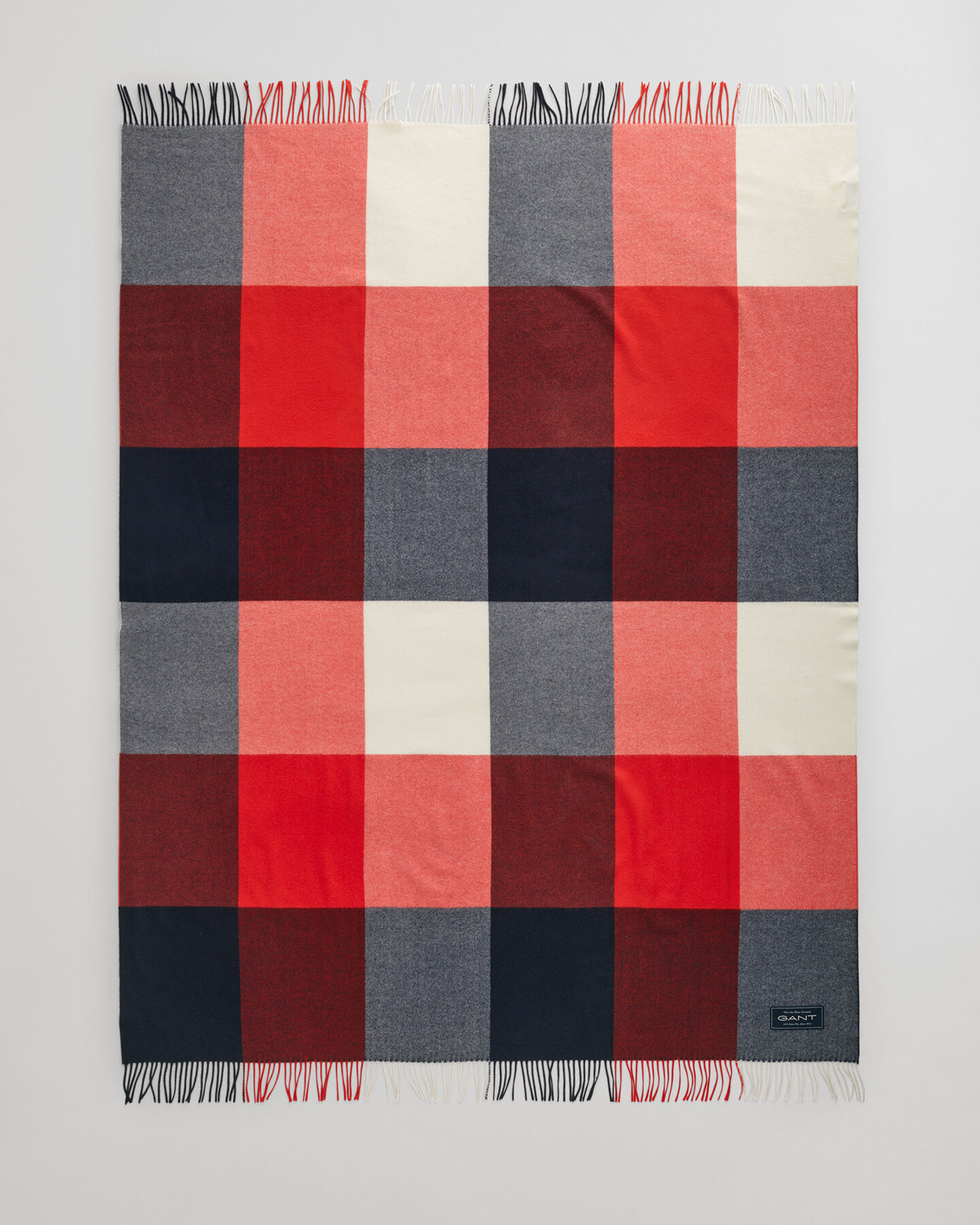 Coperta a quadri in finissima lana merino