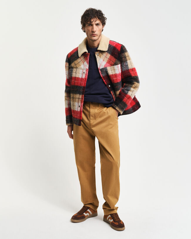 Pantaloni chino in cotone pettinato regular fit