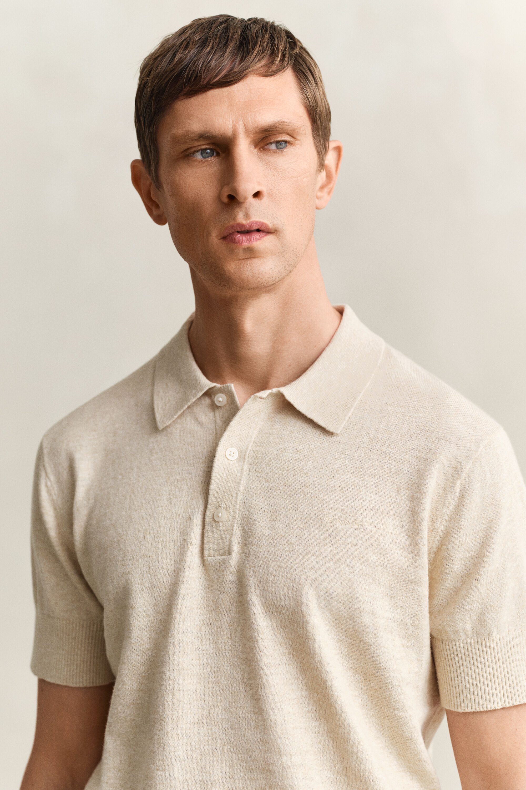 Polo a maniche corte in misto cotone fiammato