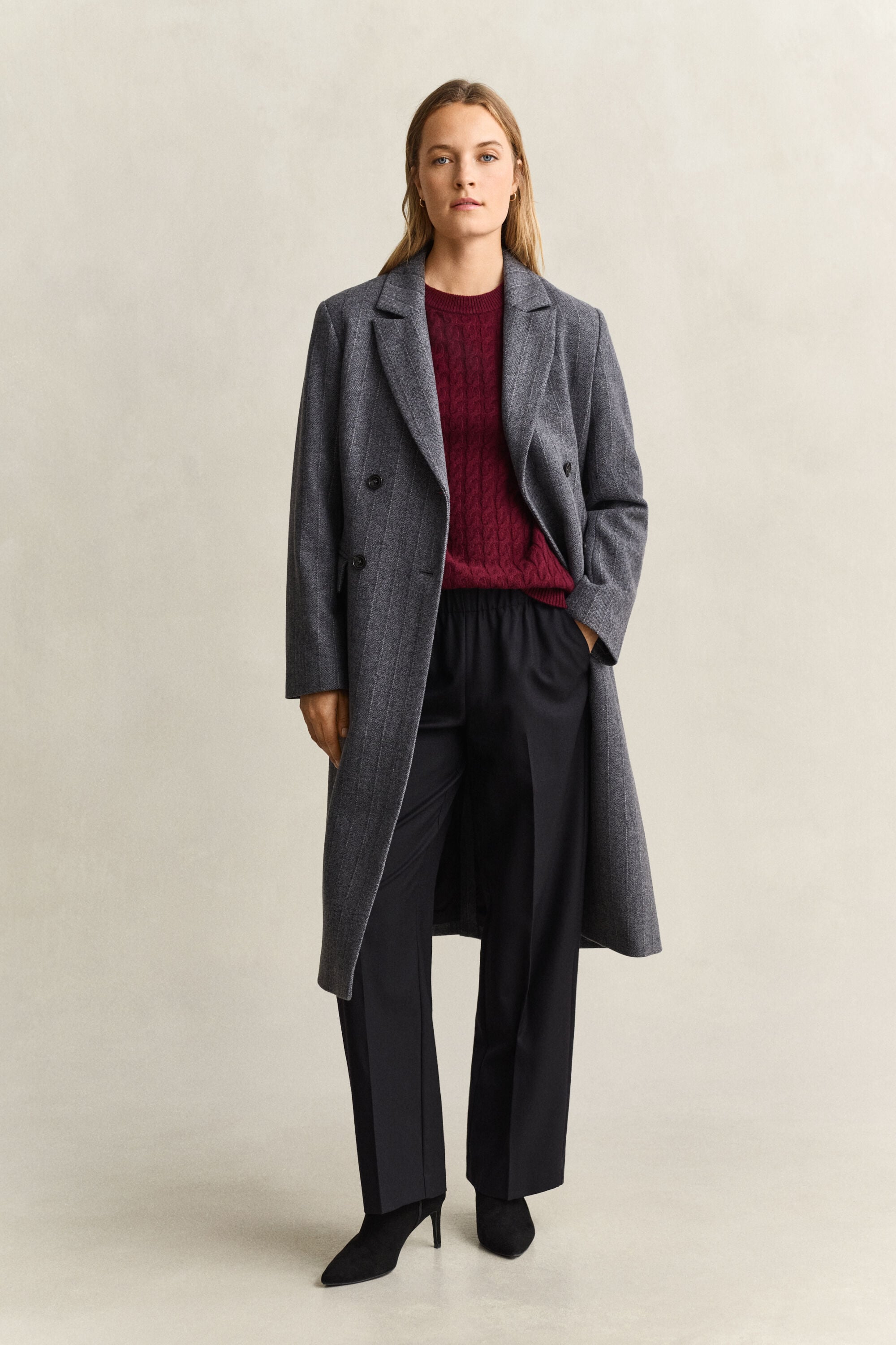 Maglia a trecce in cashmere e lana