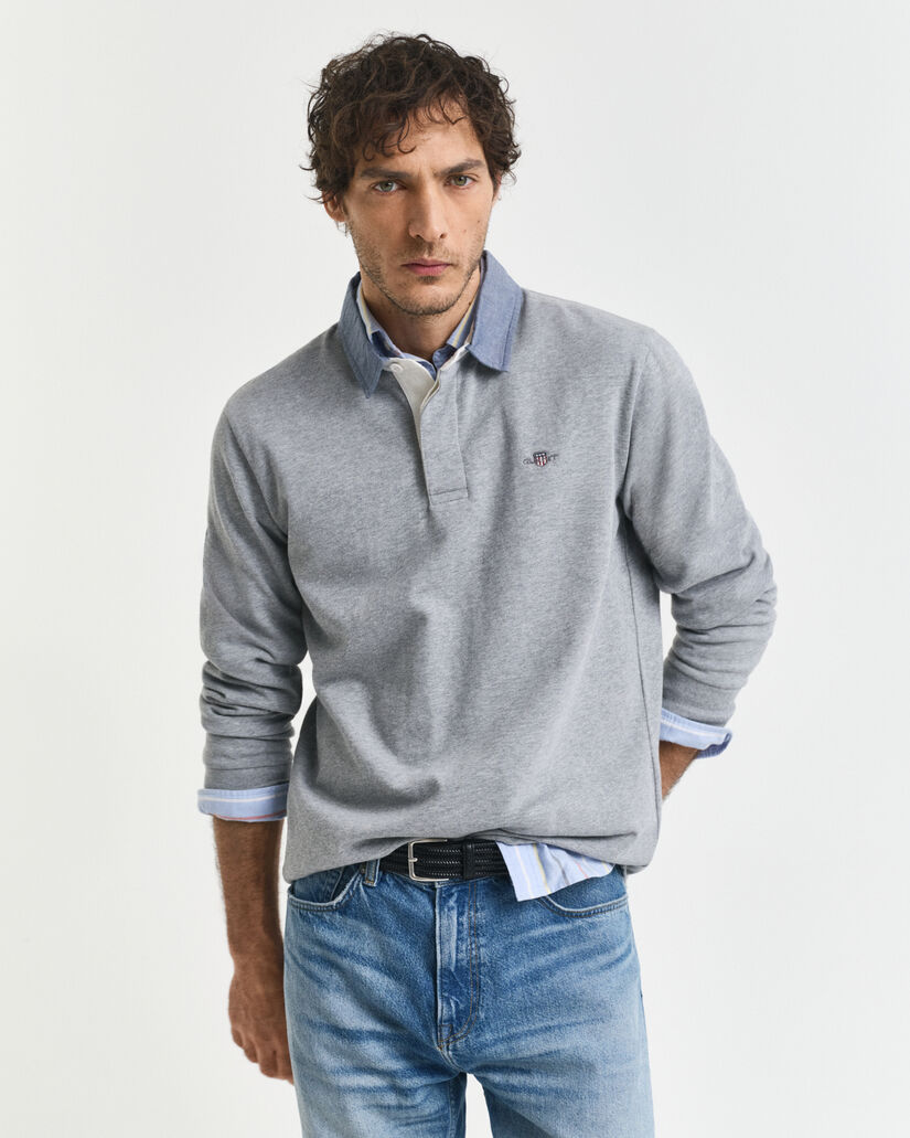Heavy Rugger con colletto in chambray