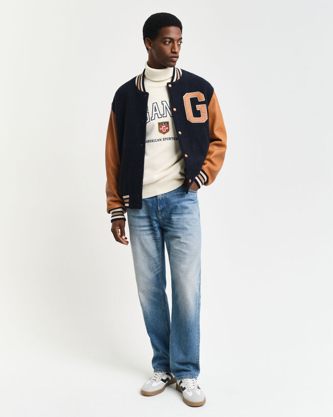 GANT Varsity Jacket in lana e pelle