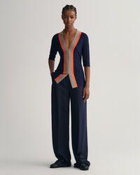 Top a coste con scollo a V