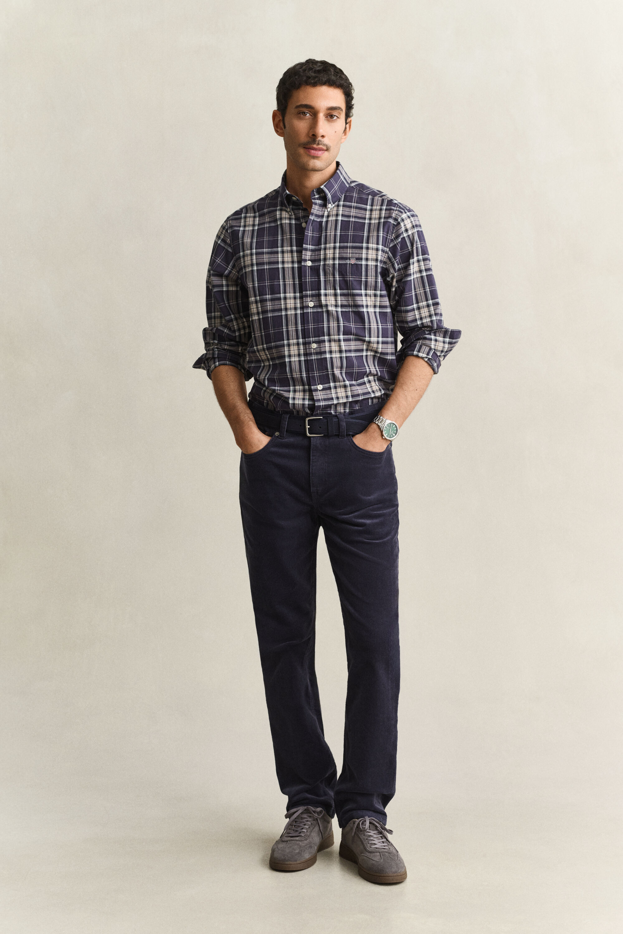 Camicia a quadri in popeline
