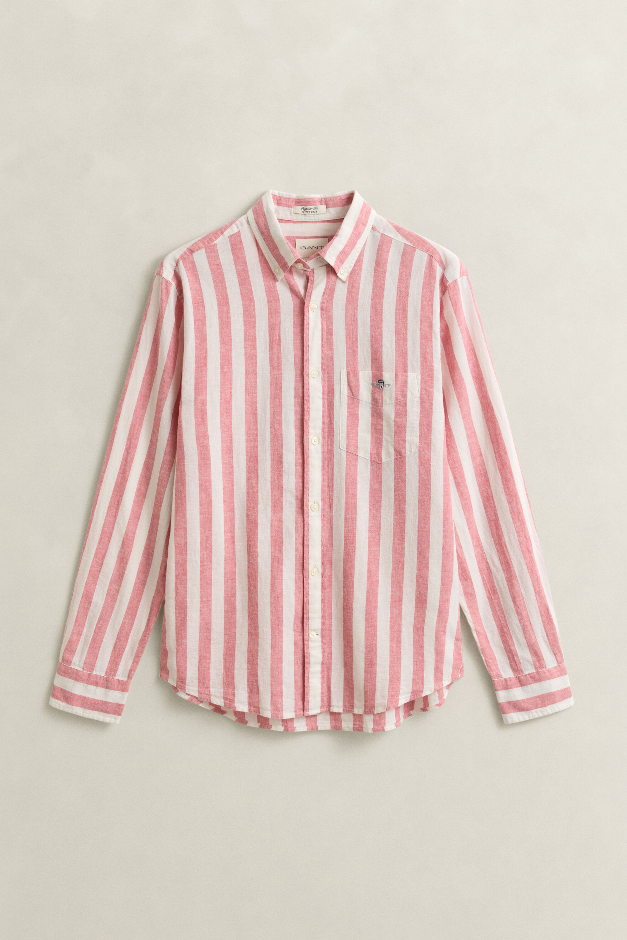 Camicia a righe in misto lino