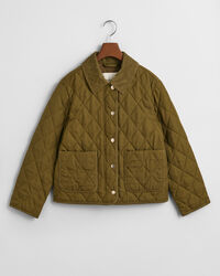 Piumino trapuntato con dettagli in velluto a coste