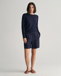 Pantaloncini Pull-on in misto lino relaxed fit