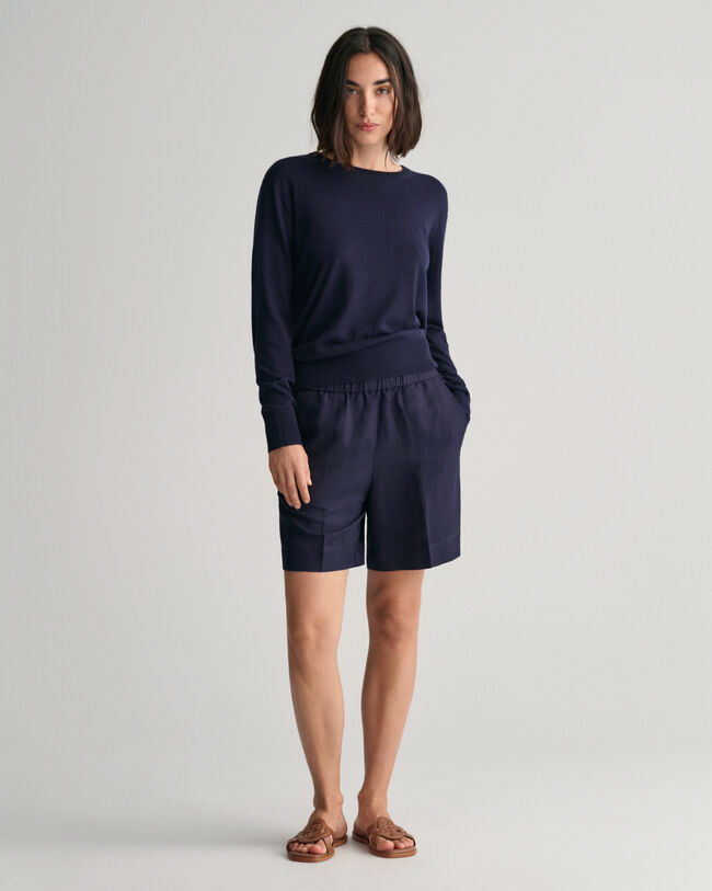 Pantaloncini Pull-on in misto lino relaxed fit