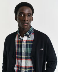 Cardigan in cotone classico con scollo a V