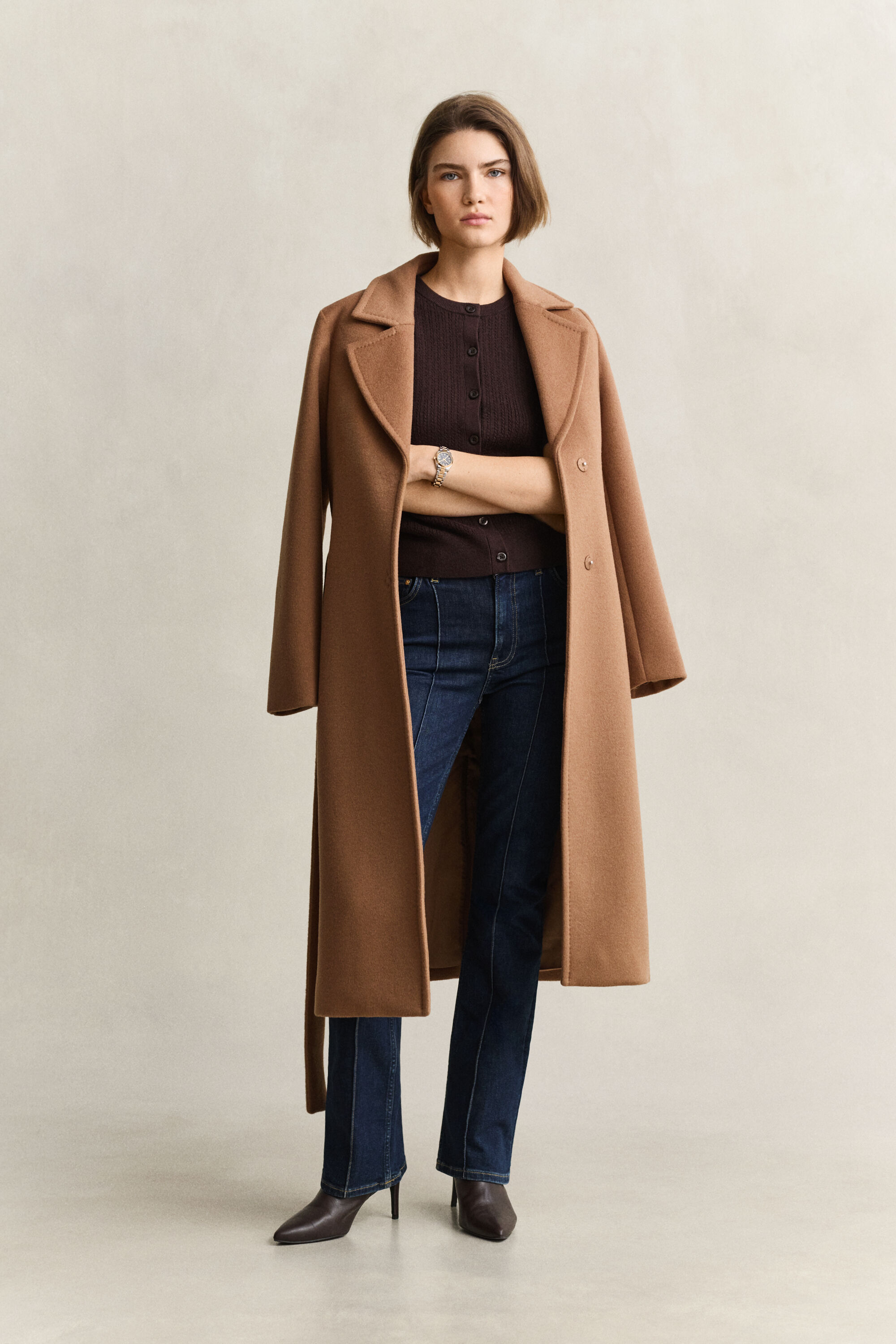 Cardigan a trecce con maniche corte