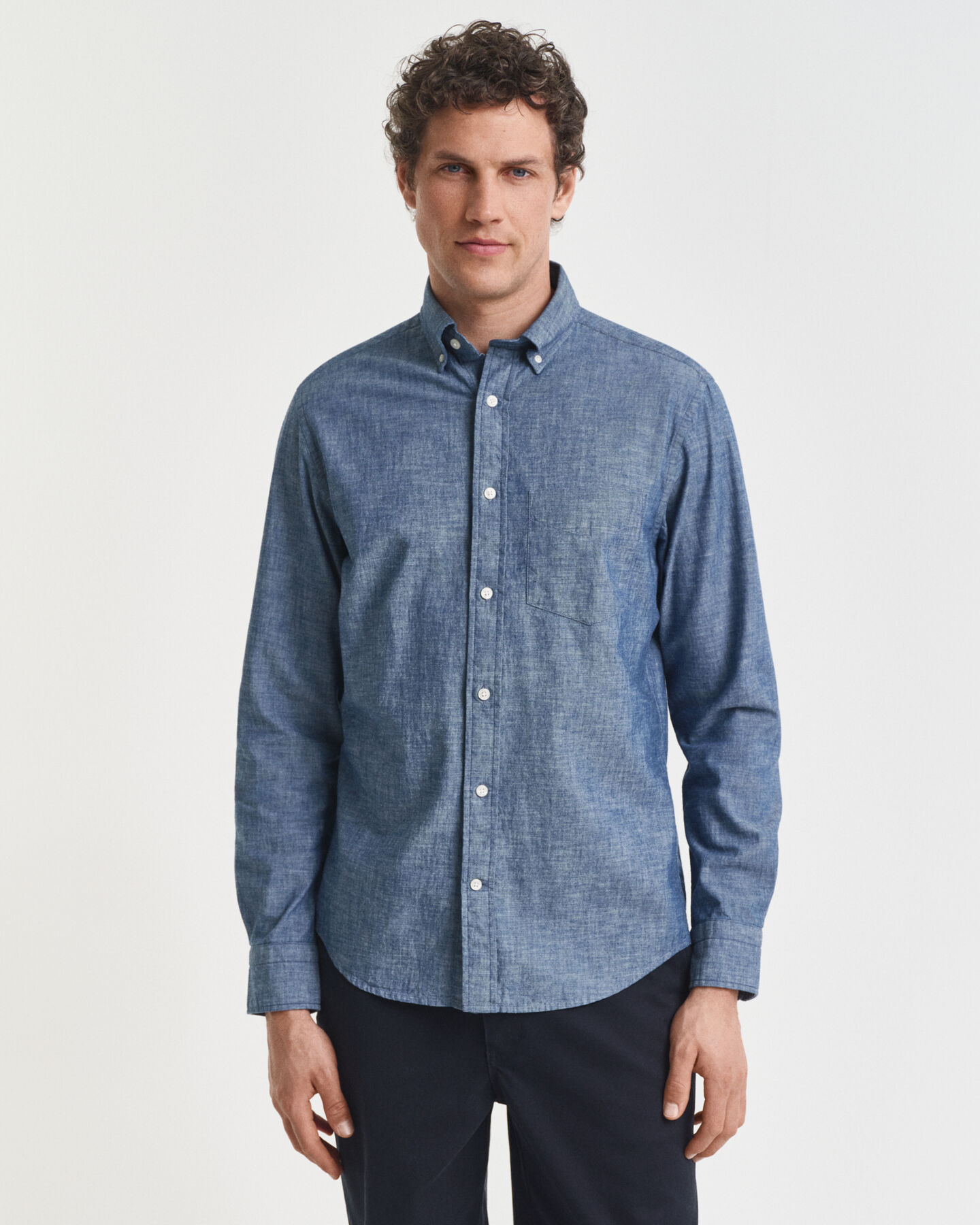 Camicia indaco in chambray regular fit
