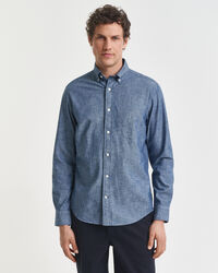 Camicia indaco in chambray regular fit