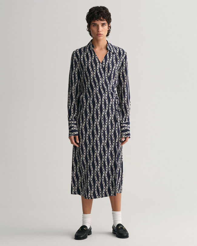 Abito a portafoglio con stampa a catena