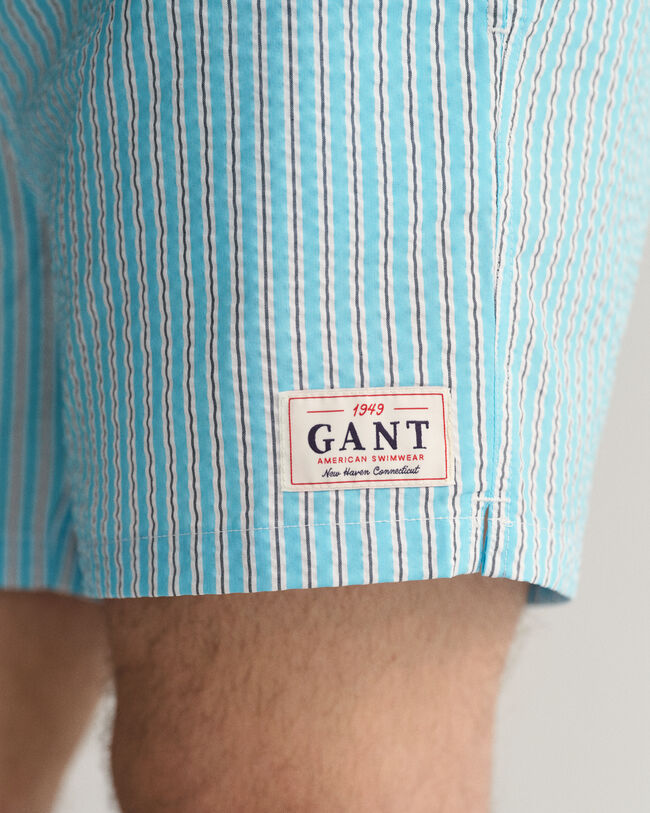 Pantaloncini da bagno in seersucker classic fit