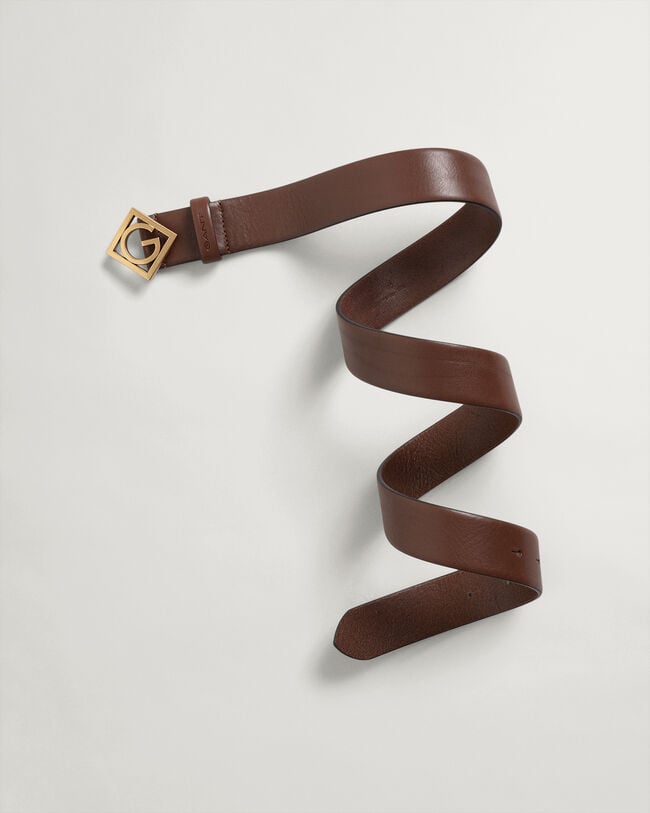 Cintura Icon G in pelle con fibbia